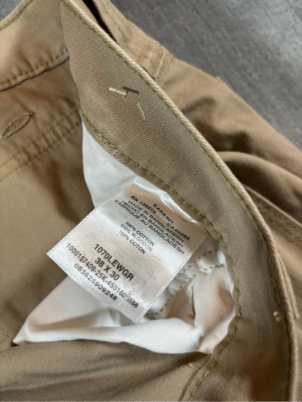 Wrangler Tan Cargo Pants with Side Pockets